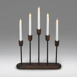 Adventsstaker>Konstsmide Campden adventstake 5 armet Valnøtt