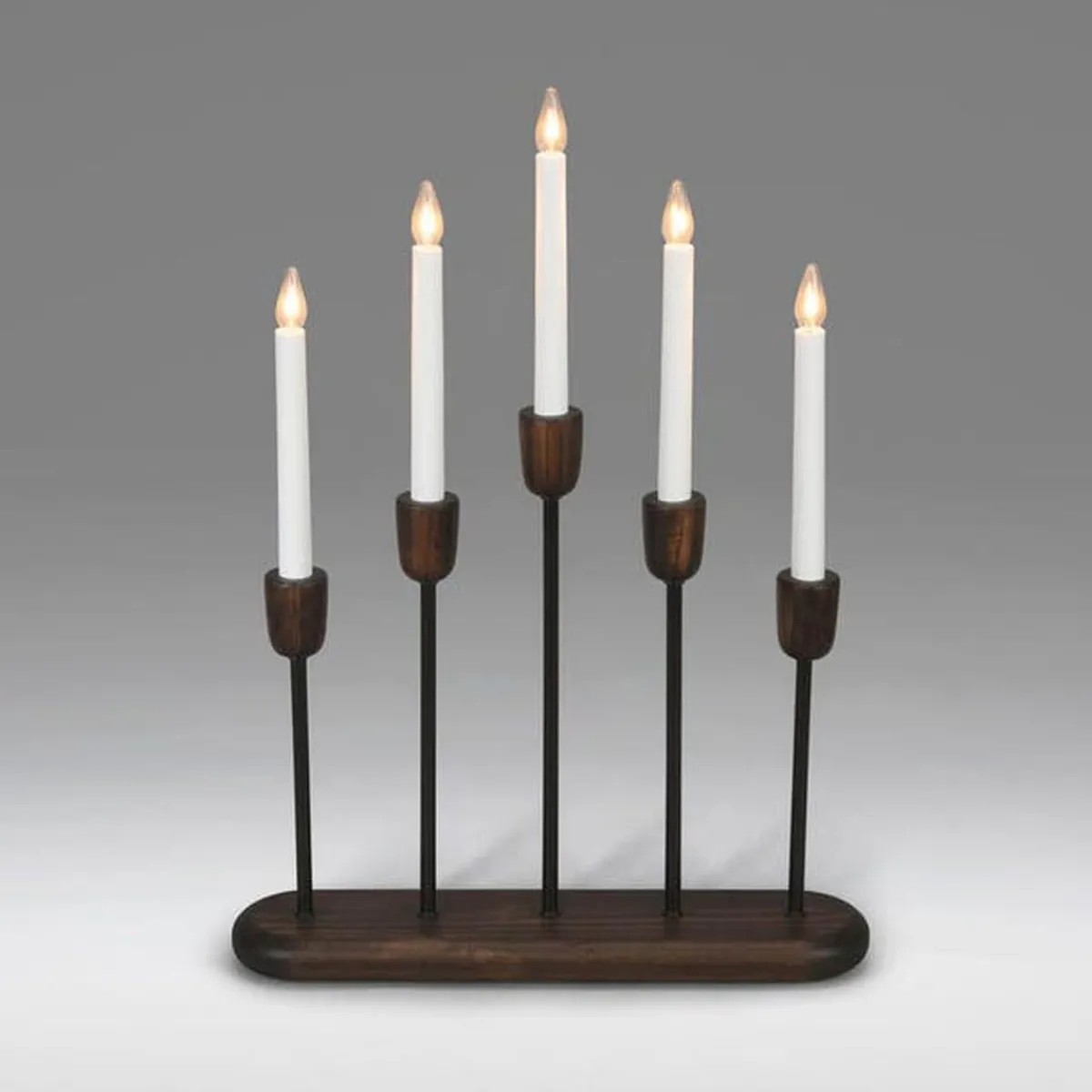 Adventsstaker>Konstsmide Campden adventstake 5 armet Valnøtt