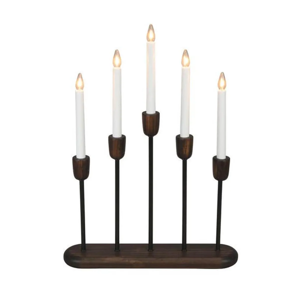 Adventsstaker>Konstsmide Campden adventstake 5 armet Valnøtt