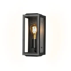 Lightup-Pris|Utelamper - Veggskjold / Plafond>Konstsmide Carpi vegglampe utendørs IP44 - Svart/Klart glass Svart / Klar