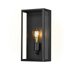 Lightup-Pris|Utelamper - Veggskjold / Plafond>Konstsmide Carpi vegglampe utendørs IP44 - Svart/Klart glass Svart / Klar