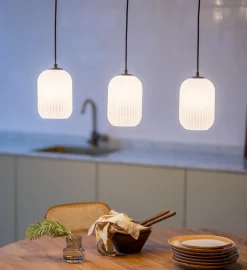 Kjøkkenbelysning Tak|Takpendler>Marksløjd Cava takpendel 3-lys - Svart/Opal hvit - Svart / Opal