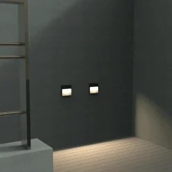 Utelamper - Veggskjold / Plafond>Norlux Chara Square vegglampe utendørs IP54 9W - Mørk Grå