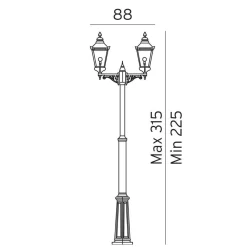 Lightup-Pris|Lyktestolper>Norlys Chelsea stolpe 953 kobber