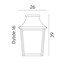 Lightup-Pris|Utelamper - Veggskjold / Plafond>Norlys Chelsea veggskjold 963 Kobber