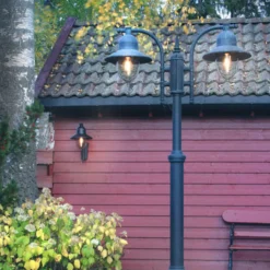 Lightup-Pris|Lyktestolper>Norlys Como stolpe 2 lykter 372 Svart