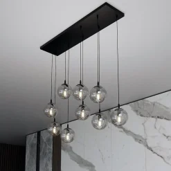 Kjøkkenbelysning Tak|Takpendler>Emibig Cosmo takpendel 9 lys - Svart/Røykfarget Svart / Røyk