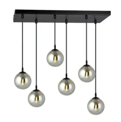 Kjøkkenbelysning Tak|Takpendler>Emibig Cosmo takpendel 6 lys - Svart/Røykfarget Svart / Røyk