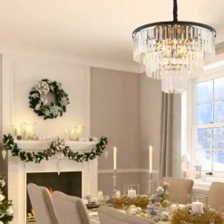 Kjøkkenbelysning Tak|Lysekroner>Nowodvorski Cristal Lysekrone M - Svart