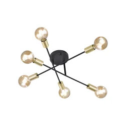 Kjøkkenbelysning Tak|Taklamper / Takplafonder>Trio Lighting Cross taklampe 6 lys - Svart