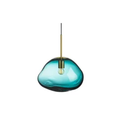 Kjøkkenbelysning Tak|Takpendler>Hadeland Glassverk Crystal Stone Ø35 - Blågrønn / Messing Messing / Blågrønn