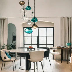 Kjøkkenbelysning Tak|Takpendler>Hadeland Glassverk Crystal Stone Ø35 - Blågrønn / Svart