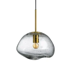 Kjøkkenbelysning Tak|Takpendler>Hadeland Glassverk Crystal Stone Ø30 - Klar m/Soda / Messing Messing / Klar