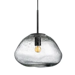 Kjøkkenbelysning Tak|Takpendler>Hadeland Glassverk Crystal Stone Ø35 - Klar m/Soda / Svart Klar / Svart