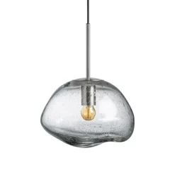 Kjøkkenbelysning Tak|Takpendler>Hadeland Glassverk Crystal Stone Ø30 - Klar m/Soda / Stål Stål / Klar