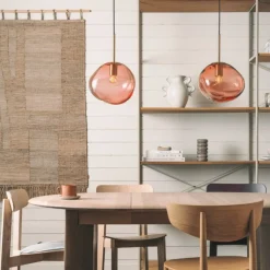 Kjøkkenbelysning Tak|Takpendler>Hadeland Glassverk Crystal Stone Ø35 - Morgenrød / Messing Messing / Morgenrød