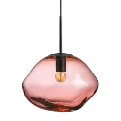 Kjøkkenbelysning Tak|Takpendler>Hadeland Glassverk Crystal Stone Ø35 - Morgenrød / Svart