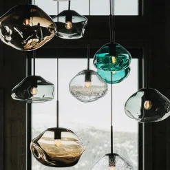 Kjøkkenbelysning Tak|Takpendler>Hadeland Glassverk Crystal Stone Ø35 - Oliven / Svart Grønn / Svart