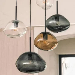 Kjøkkenbelysning Tak|Takpendler>Hadeland Glassverk Crystal Stone Ø35 - Røkgrå / Svart Røyk / Svart