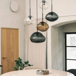 Kjøkkenbelysning Tak|Takpendler>Hadeland Glassverk Crystal Stone Ø25- Klar m/Soda / Messing Messing / Klar