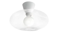 Kjøkkenbelysning Tak|Taklamper / Takplafonder>NorDesign Cup 105 taklampe med glasskuppel 28 cm - Hvit/Klart glass Hvit / Klar