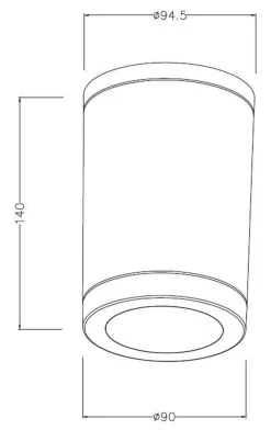 Utelamper Til Kystområder|Taklamper Ute>NorDesign Cylindro K1 taklampe utendørs IP54 - grå Grafitt