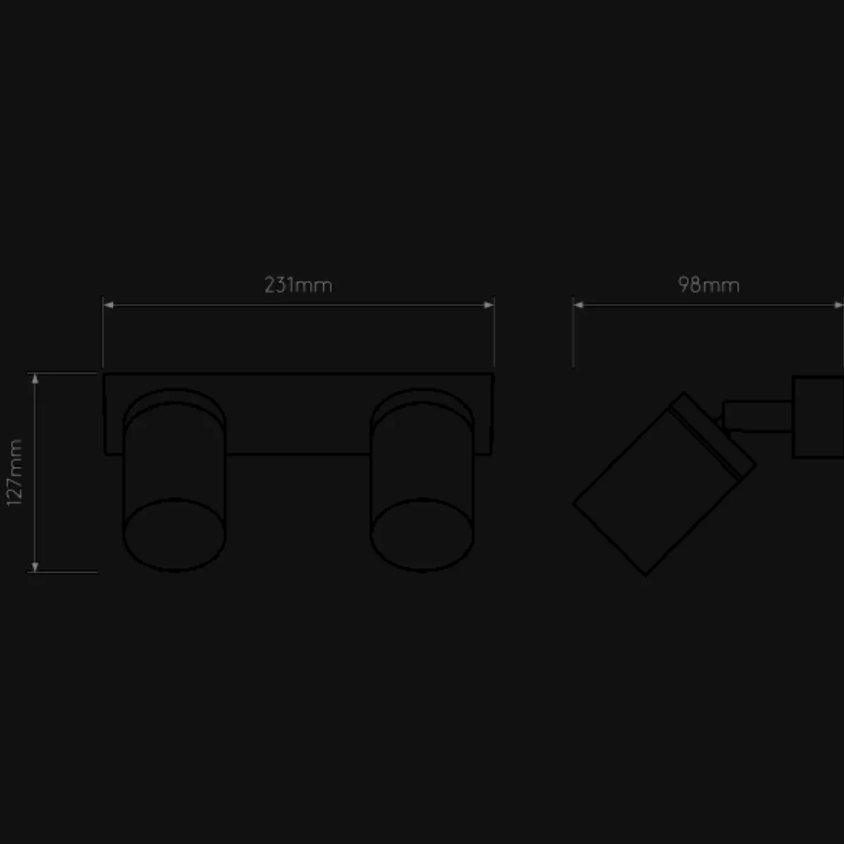 Utelamper Med Opp/Ned Lys>Astro Lighting Dartmouth twin spot utendørs IP44 Svart