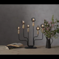 Dekorpære E14|Led-Pærer E14 Sokkel>Ms - belysning Decoration Globe smoke 95mm, dimbar E14 1,4W - Smoke Hvit