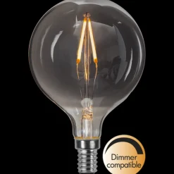 Dekorpære E14|Led-Pærer E14 Sokkel>Star Trading Decoration Globe smoke 80mm, dimbar E14 1,5W - Smoke Hvit