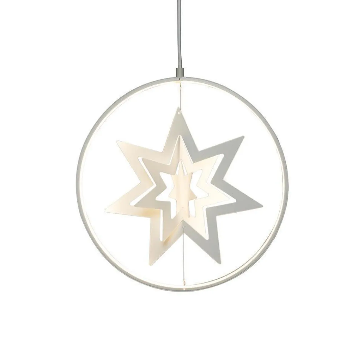 Adventsstjerner>Konstsmide Dekorasjon med stjerne dimbar - Hvit