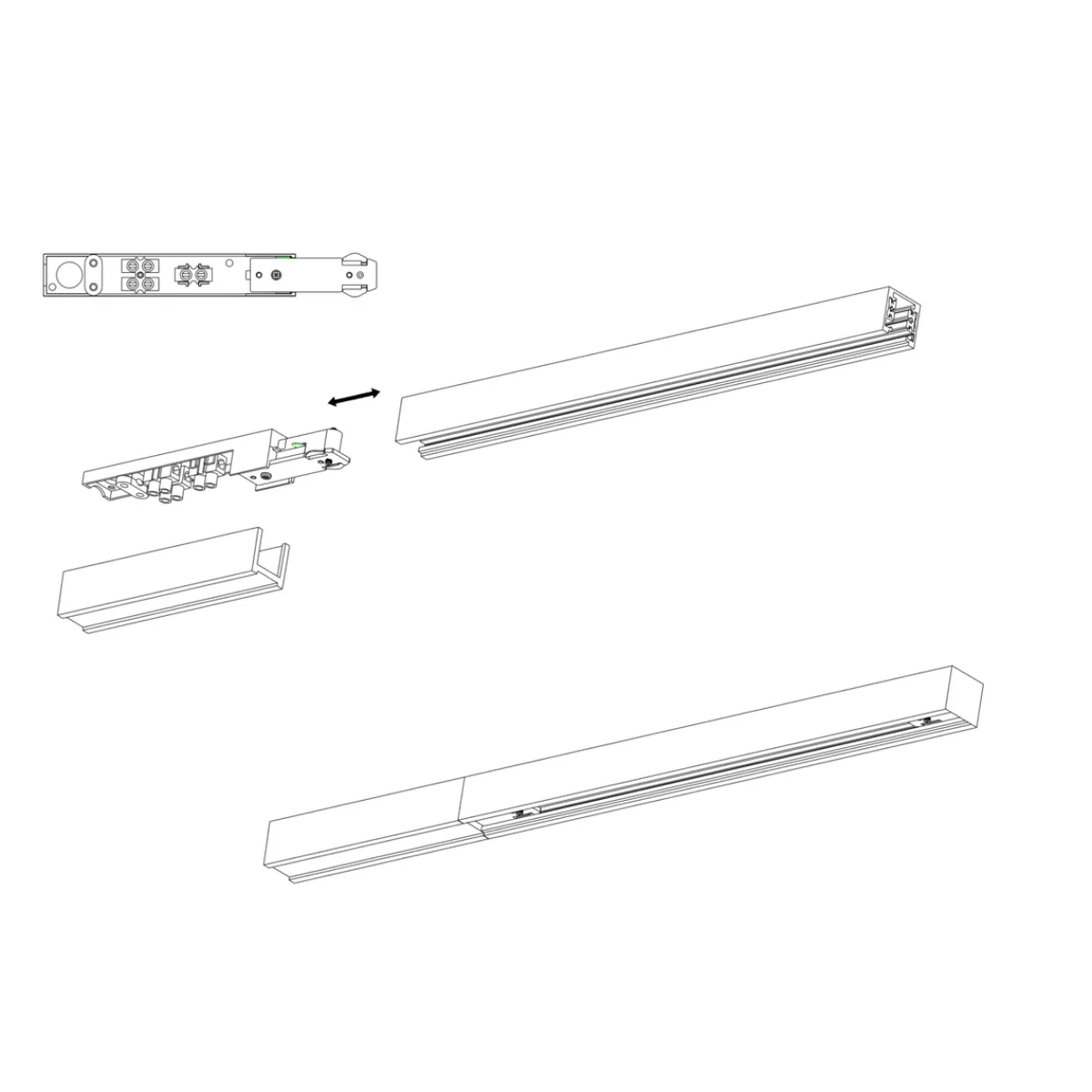 Kjøkkenbelysning Tak|Designline>Antidark Designline endetilkobling - Svart