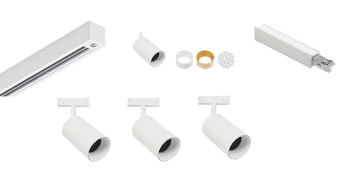 Kjøkkenbelysning Tak|Designline>Antidark Designline Tube Pro komplett 1 meter spotskinne med 3 spotter GU10 - Hvit