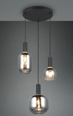 Kjøkkenbelysning Tak|Takpendler>Trio Lighting Diva takpendel 3-lys Svart