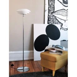 Interiørlamper Gulv>Dyberg Larsen DL31 gulvlampe - Krom/Opal glass Krom / Opal