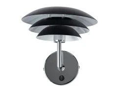 Interiørlamper|Leselamper>Dyberg Larsen DL20 vegglampe - Krom/ Svart