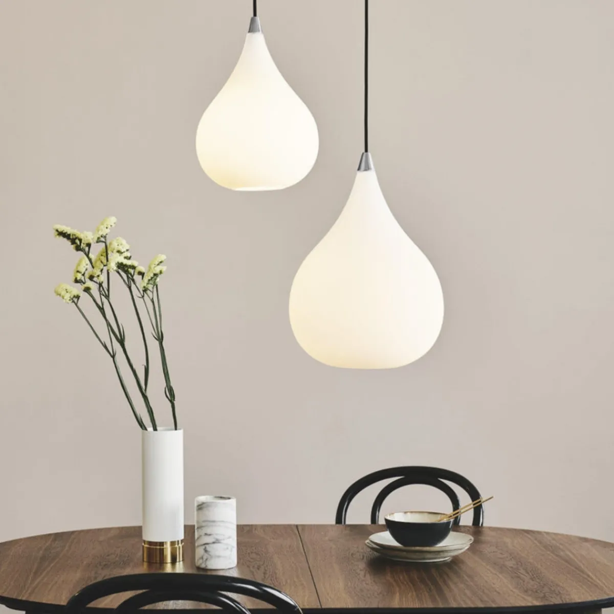 Kjøkkenbelysning Tak|Takpendler>Halo Designs Drops pendel 23 - Opal Hvit