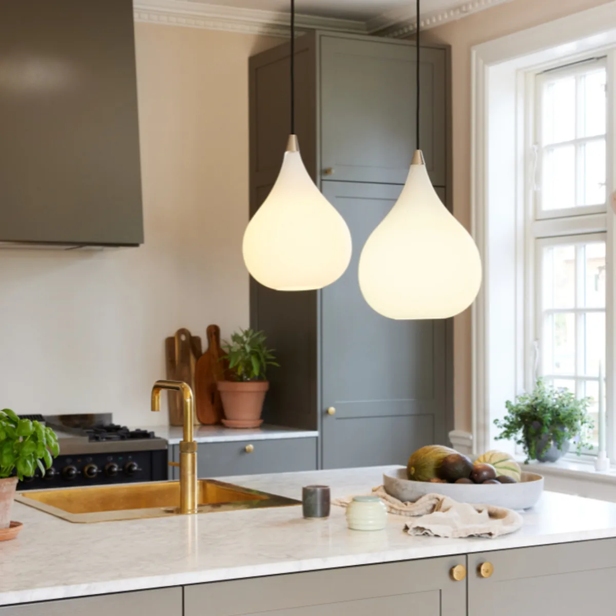 Kjøkkenbelysning Tak|Takpendler>Halo Designs Drops pendel 30 - Opal Hvit