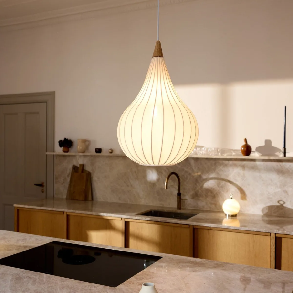 Kjøkkenbelysning Tak|Takpendler>Halo Designs Drops pendel 30 - Tekstil Hvit