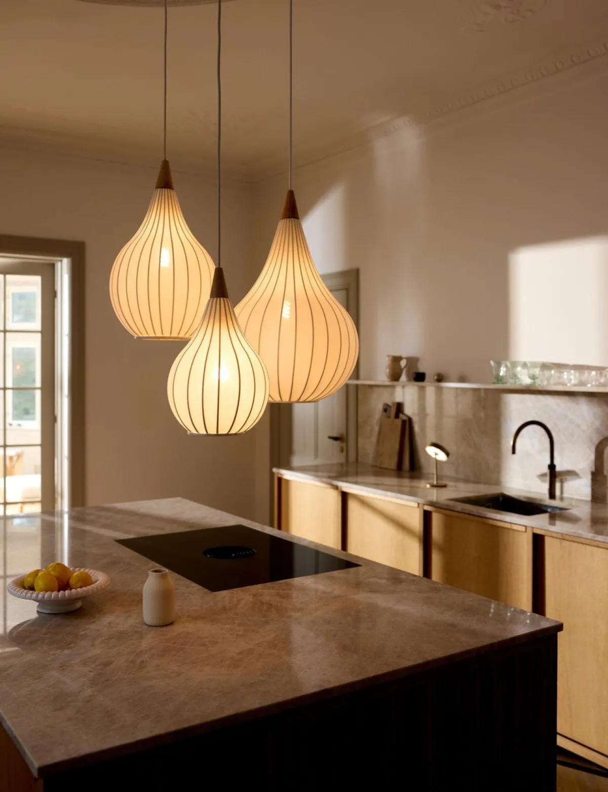 Kjøkkenbelysning Tak|Takpendler>Halo Designs Drops pendel 30 - Tekstil Hvit