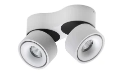 Kjøkkenbelysning Tak|Spotter & Skinner>Antidark Easy W2100 Double takspot 2x10W 2700K Dimbar Hull for ledning - Hvit
