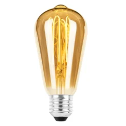 Led-Pærer E27 Sokkel>NorDesign Ecolux E27 lantern ultra tynn spiral filament LED 4W 2200K 64 mm dimbar - Amber