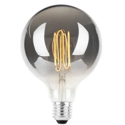 Led-Pærer E27 Sokkel>NorDesign Ecolux E27 ultra tynn spiral filament ELD 4W 2700K 125 mm dimbar - farget Røyk
