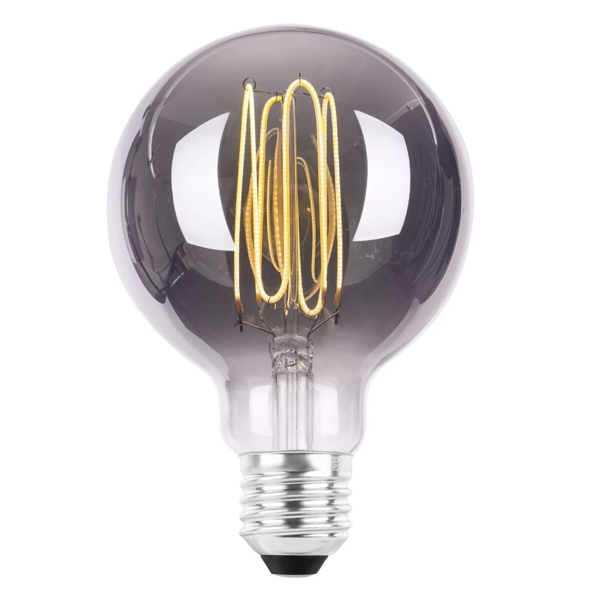 Led-Pærer E27 Sokkel>NorDesign Ecolux E27 ultra tynn spiral filament 4W 2700K 95 mm dimbar - farget Røyk