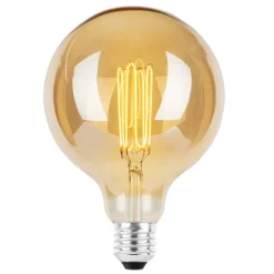 Led-Pærer E27 Sokkel>NorDesign Ecolux E27 ultra tynn spiral filament 4W 2200K 125 mm dimbar - Amber