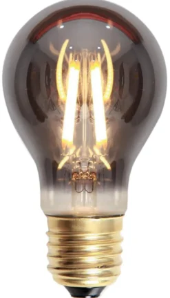 Dekorpære E27|Led-Pærer E27 Sokkel>Ms - belysning Edison E27 Filament LED 4W 2200K 60mm dimbar - Røykfarget Hvit
