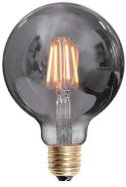 Led-Pærer E27 Sokkel>Ms - belysning Edison E27 globe filament 6W 2200K 95 mm 3 step dim - Smoke Røyk