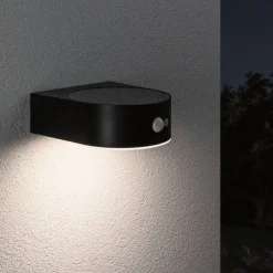 Solcellebelysning|Utelamper Med Opp/Ned Lys>Paulmann Eileen vegglampe utendørs 5,5W 3000 Kelvin m/bevegelses sensor - Solcelle Svart