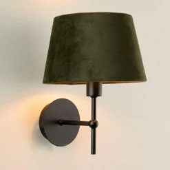 Interiørlamper>Ms - belysning Emir vegglampe m/skjerm - Svart/Oliven Svart / Grønn