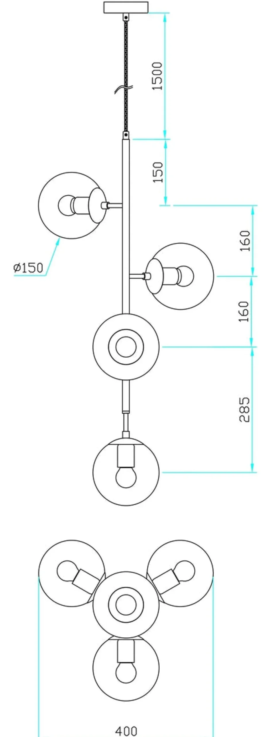 Kjøkkenbelysning Tak|Takpendler>NorDesign Emrik takpendel vertikal uten kupler - Messing