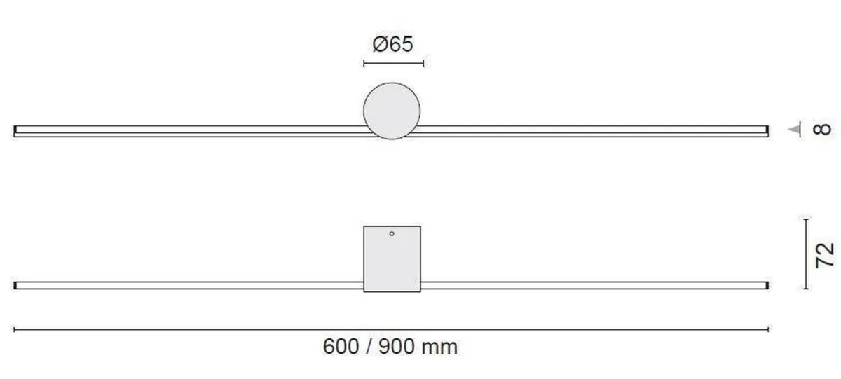 Belysning Over Speilet På Badet|Baderomsbelysning Vegg>NorDesign Eros 900 vegglampe IP44 dimbar - Hvit